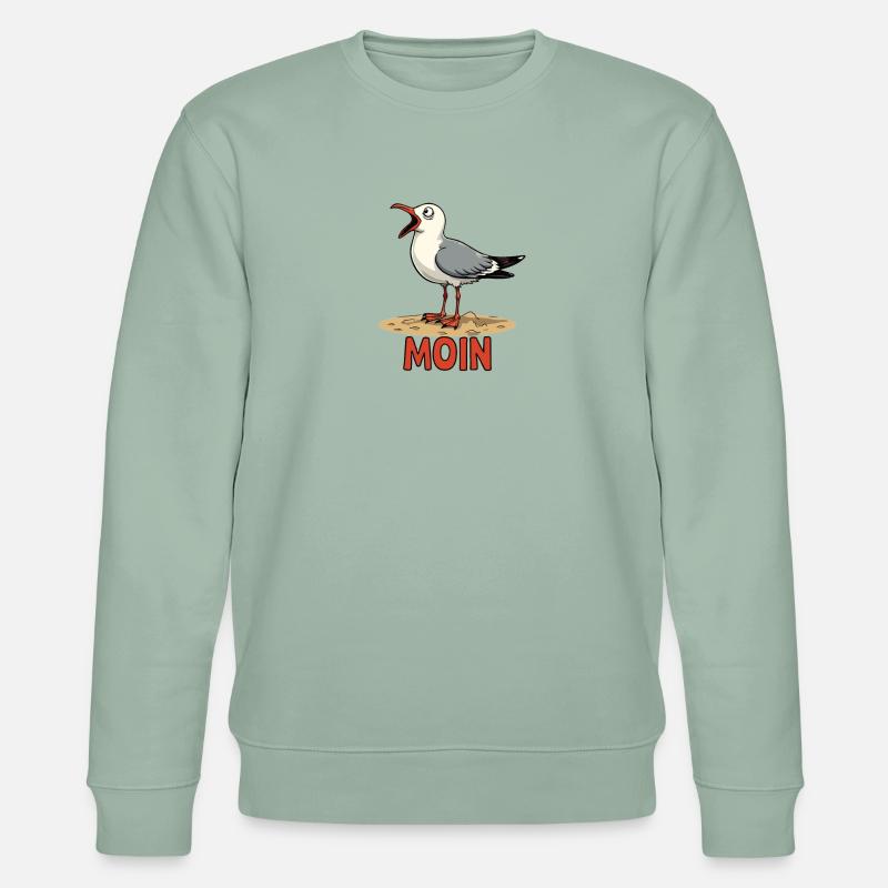 Moin Möwe - Stanley/Stella Unisex Bio-Sweatshirt CHANGER  - Helles Graugrün