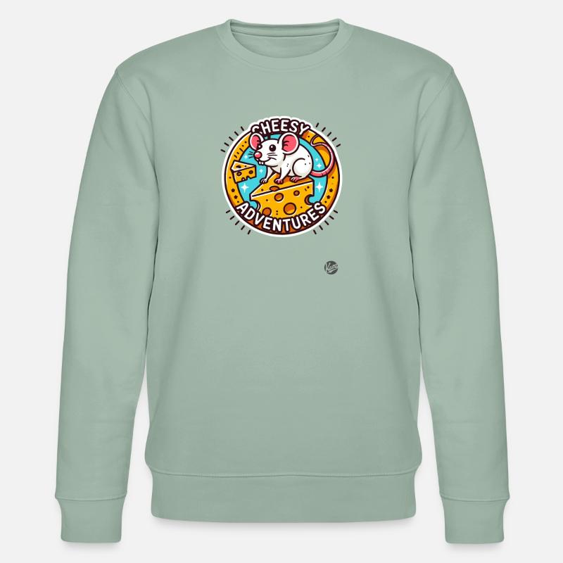 Käse-Abenteuer einer Maus - Stanley/Stella Unisex Bio-Sweatshirt CHANGER  - Helles Graugrün