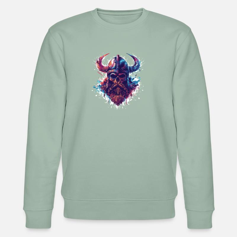 Crâne Viking - Sweat bio CHANGER Stanley/Stella Unisexe - vert de gris clair