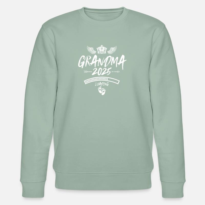 Oma 2025 Loading Grandma Spruch - Stanley/Stella Unisex Bio-Sweatshirt CHANGER - Helles Graugrün