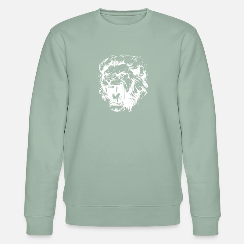 Löwe Kopf - Stanley/Stella Unisex Bio-Sweatshirt CHANGER  - Helles Graugrün
