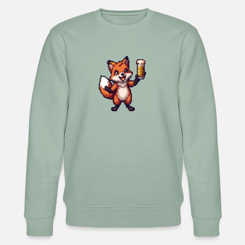 Fuchs Pixel Bier - Stanley/Stella Unisex Bio-Sweatshirt CHANGER  - Helles Graugrün