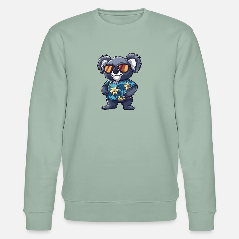 Koala Bande dessinée Drôle d’été - Sweat bio CHANGER Stanley/Stella Unisexe - vert de gris clair