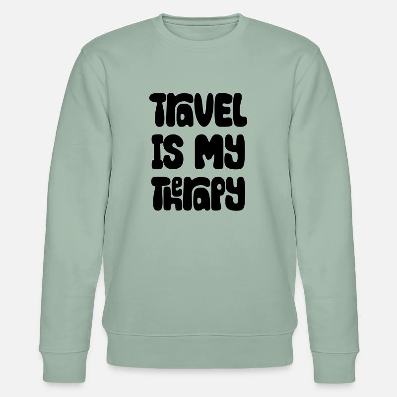 Travel Is My Therapy - Stanley/Stella Unisex Bio-Sweatshirt CHANGER  - Helles Graugrün