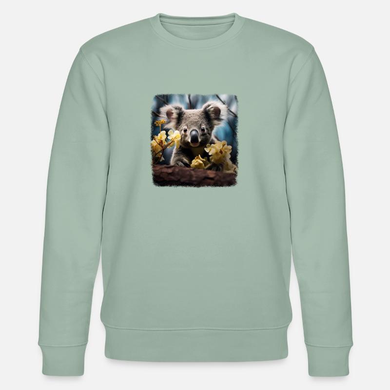 Koalas realistic Koala - Stanley/Stella Unisex Bio-Sweatshirt CHANGER  - Helles Graugrün