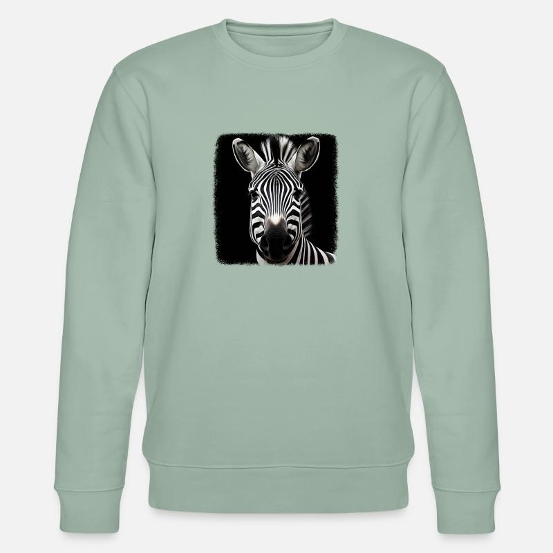 Zebras realistic Zebra - Stanley/Stella Unisex Bio-Sweatshirt CHANGER  - Helles Graugrün