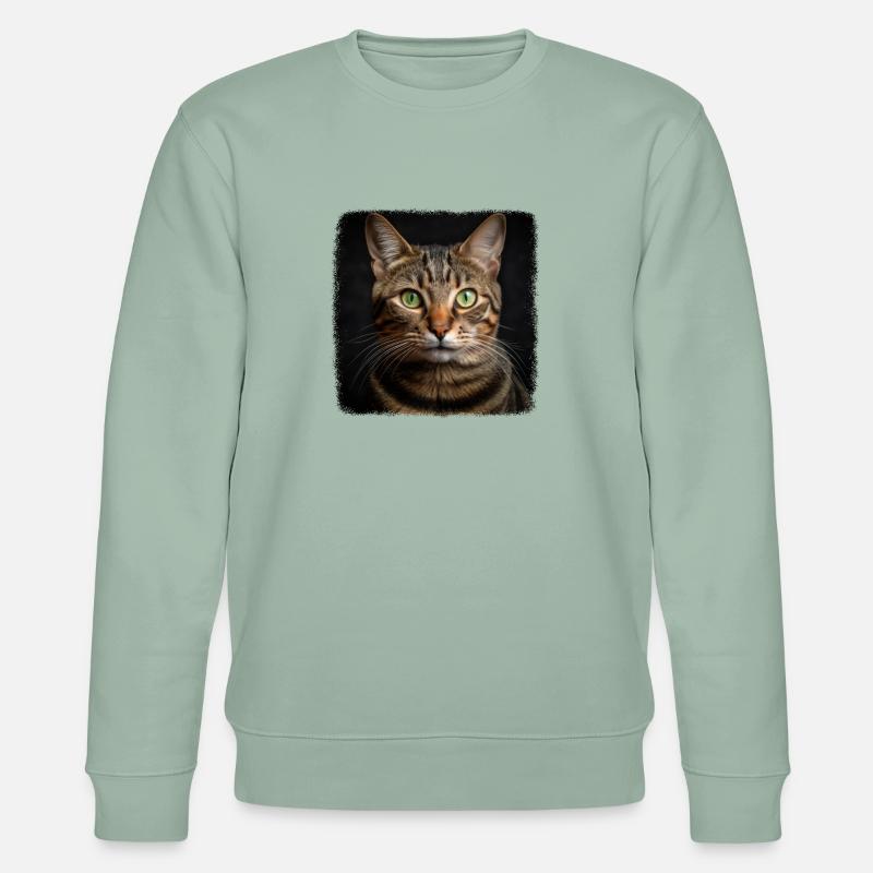 Tabby Kätzchen Tabby Katze - Stanley/Stella Unisex Bio-Sweatshirt CHANGER  - Helles Graugrün