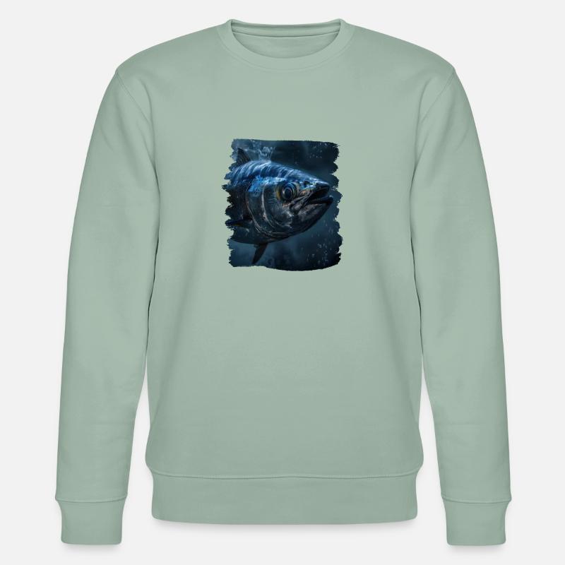 Tuna Thunfische Thunfisch - Stanley/Stella Unisex Bio-Sweatshirt CHANGER  - Helles Graugrün
