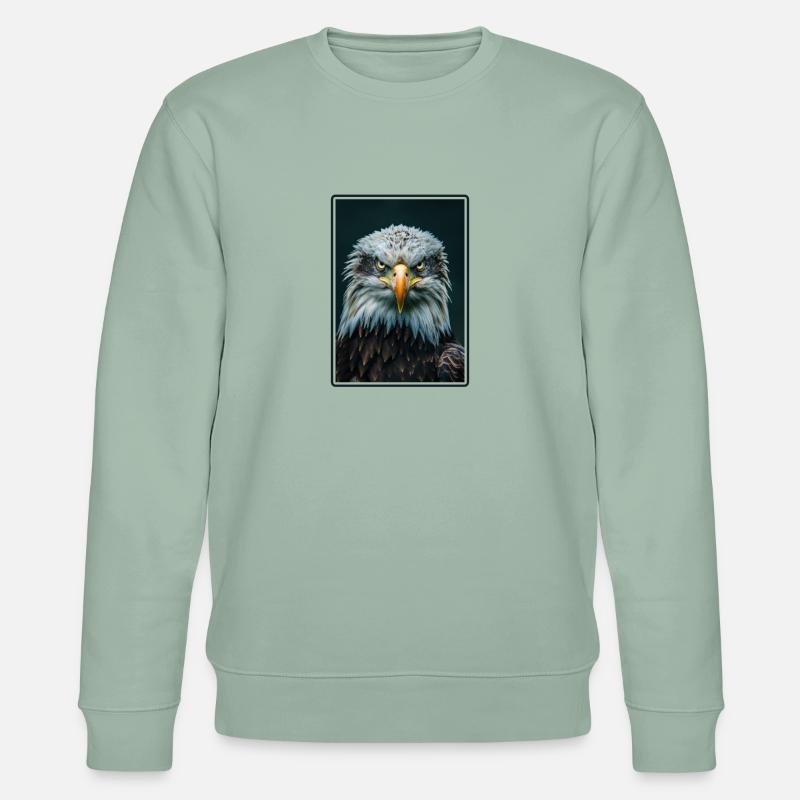 Bald Eagle Weißkopfseeadler - Stanley/Stella Unisex Bio-Sweatshirt CHANGER  - Helles Graugrün