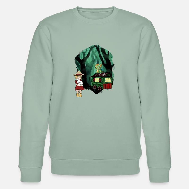 Märchen Märchenfigur Drache Wald Abenteuer - Stanley/Stella Unisex Bio-Sweatshirt CHANGER  - Helles Graugrün
