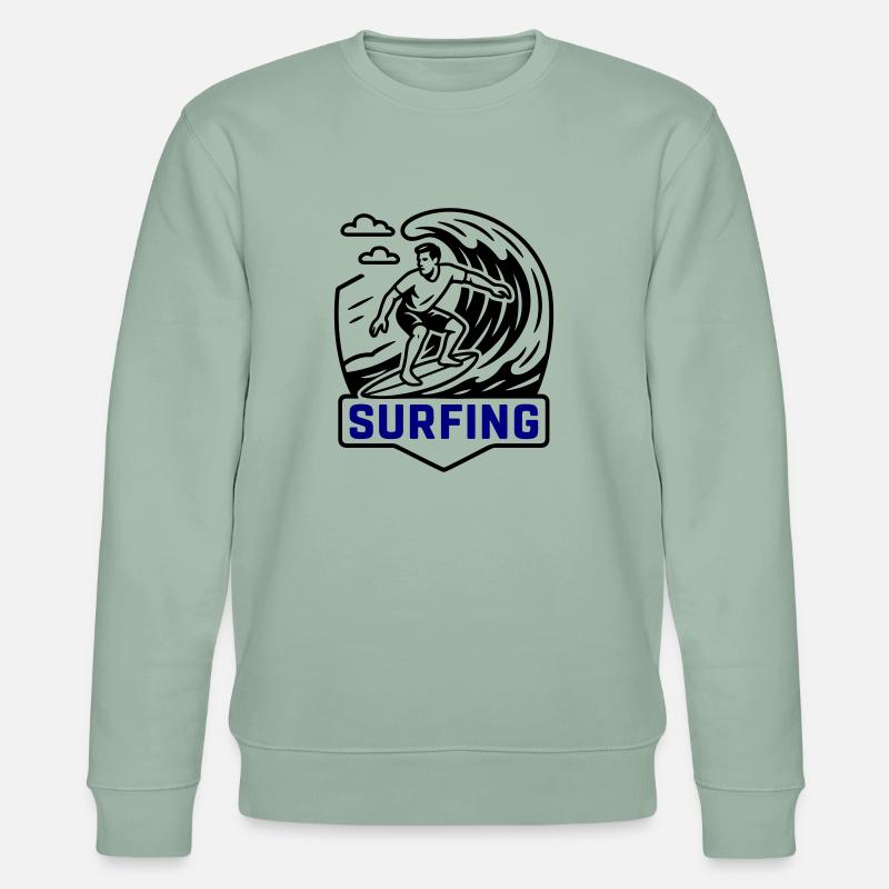 Surfeur symbole surfeur - Sweat bio CHANGER Stanley/Stella Unisexe - vert de gris clair