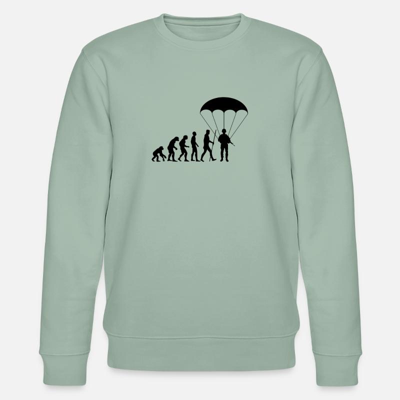 Evolution Fallschirmjäger Fallschirmspringer - Stanley/Stella Unisex Bio-Sweatshirt CHANGER  - Helles Graugrün