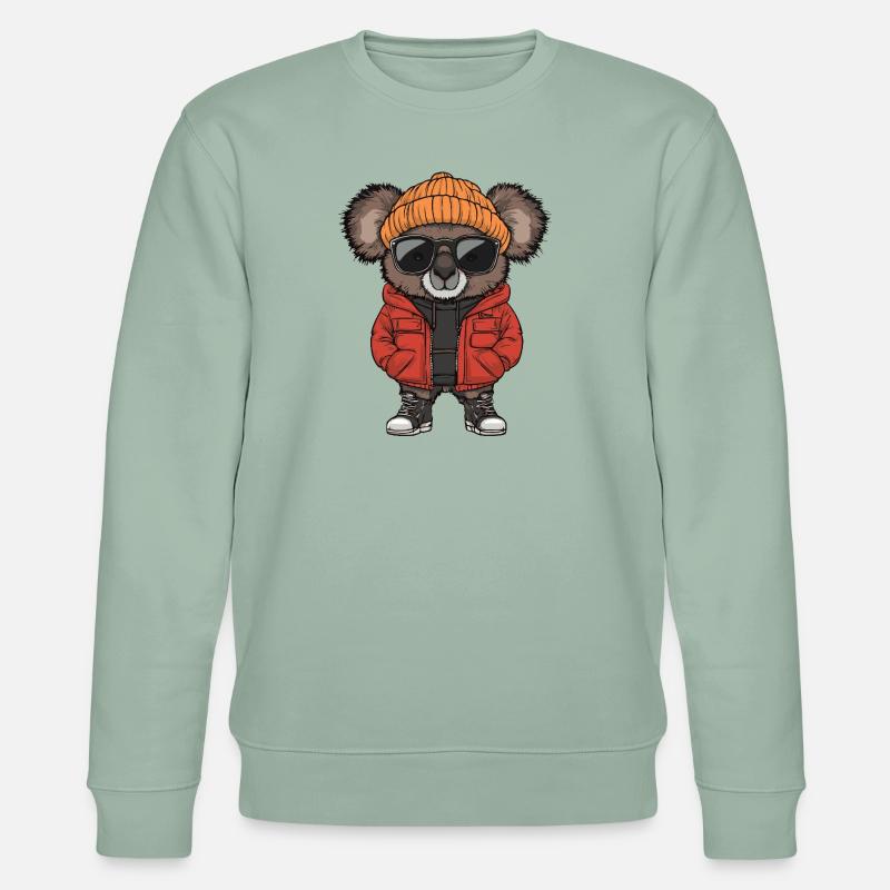 Koala Cool Comic - Stanley/Stella Unisex Bio-Sweatshirt CHANGER  - Helles Graugrün