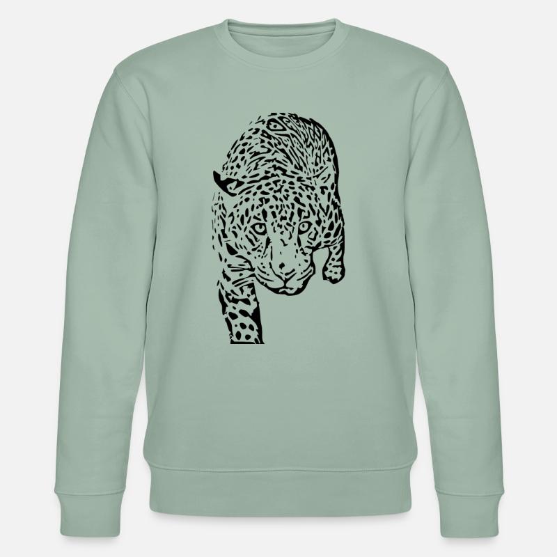 leopard schwarz schwarzer Leopard - Stanley/Stella Unisex Bio-Sweatshirt CHANGER  - Helles Graugrün