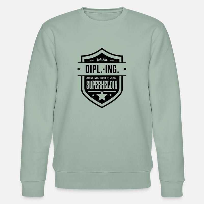 Super Dipl.-Ing. - Stanley/Stella Unisex Bio-Sweatshirt CHANGER  - Helles Graugrün
