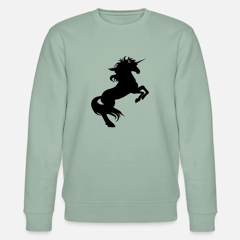 Einhhorn steigend kl - Stanley/Stella Unisex Bio-Sweatshirt CHANGER  - Helles Graugrün