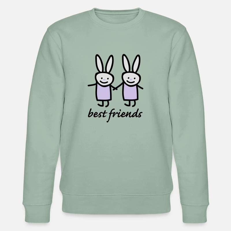 Beste Freunde Hasen - Stanley/Stella Unisex Bio-Sweatshirt CHANGER  - Helles Graugrün