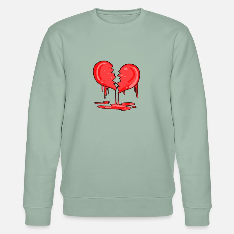 Gebrochenes Herz - Stanley/Stella Unisex Bio-Sweatshirt CHANGER  - Helles Graugrün