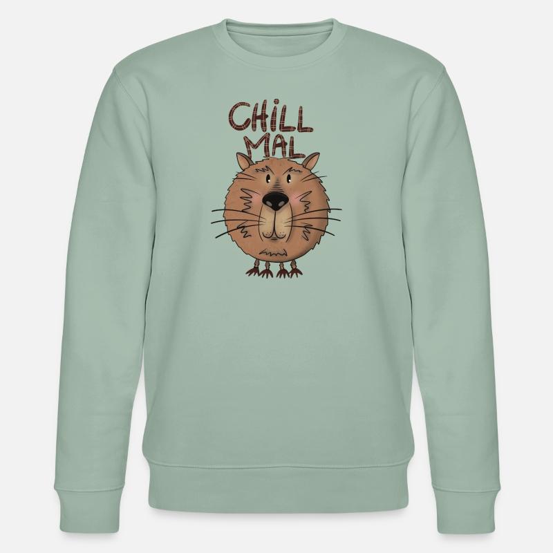 Capybara chill mal - Stanley/Stella Unisex Bio-Sweatshirt CHANGER  - Helles Graugrün