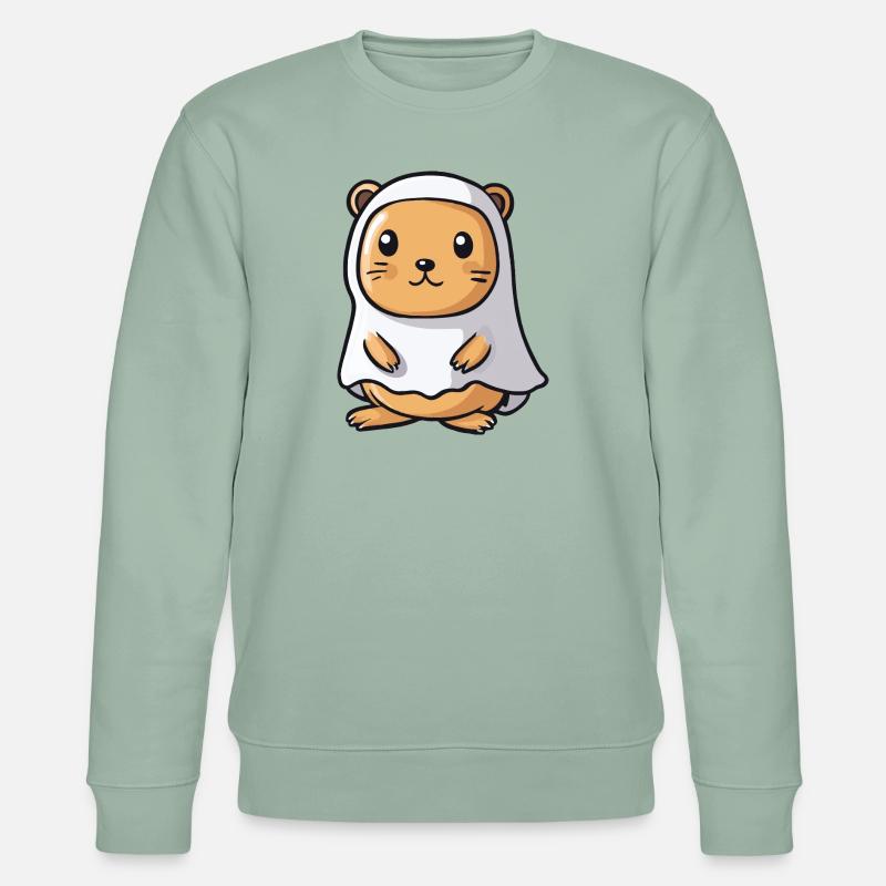 Beaver Halloween Comic Ghost - Stanley/Stella CHANGER Unisex Organic Sweatshirt - aloe