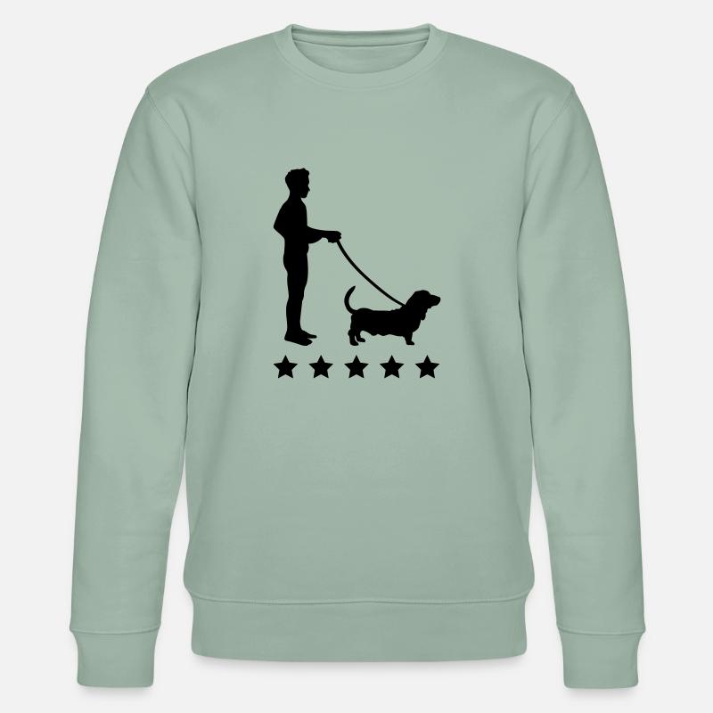 gassi_gehen_sterne_c1 - Stanley/Stella Unisex Bio-Sweatshirt CHANGER  - Helles Graugrün