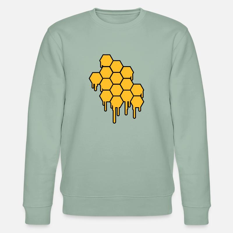Honeycombs Pattern - Stanley/Stella Unisex Bio-Sweatshirt CHANGER  - Helles Graugrün