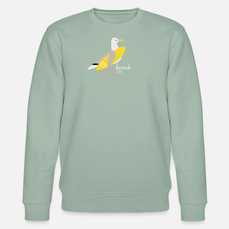 Surfer Möwe - Stanley/Stella Unisex Bio-Sweatshirt CHANGER - Helles Graugrün