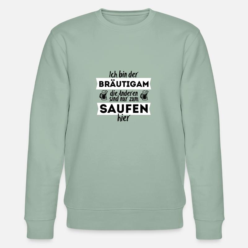 Ich bin der Bräutigam - Stanley/Stella Unisex Bio-Sweatshirt CHANGER  - Helles Graugrün