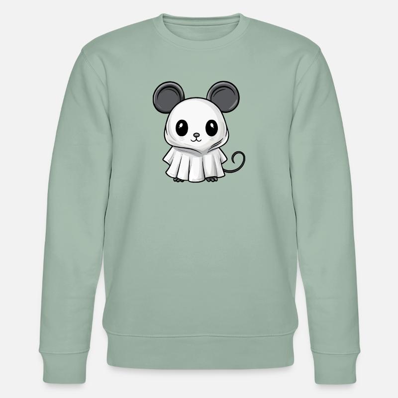 Maus Halloween Comic Geist - Stanley/Stella Unisex Bio-Sweatshirt CHANGER  - Helles Graugrün