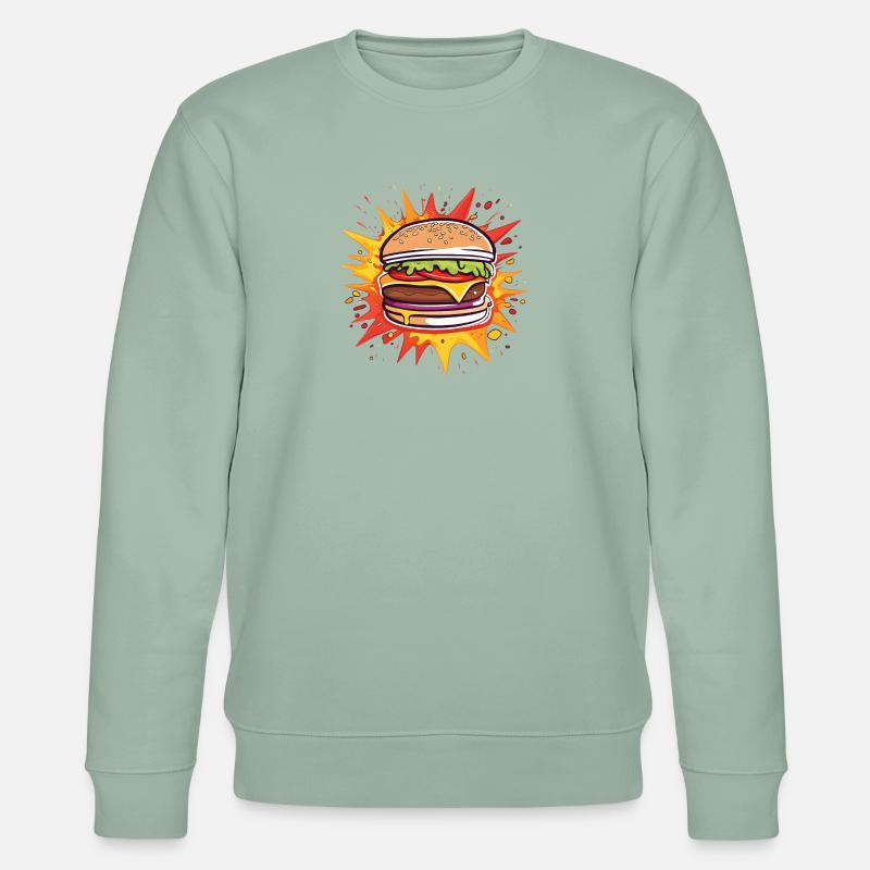 Burger mit vollem Geschmack - Stanley/Stella Unisex Bio-Sweatshirt CHANGER  - Helles Graugrün