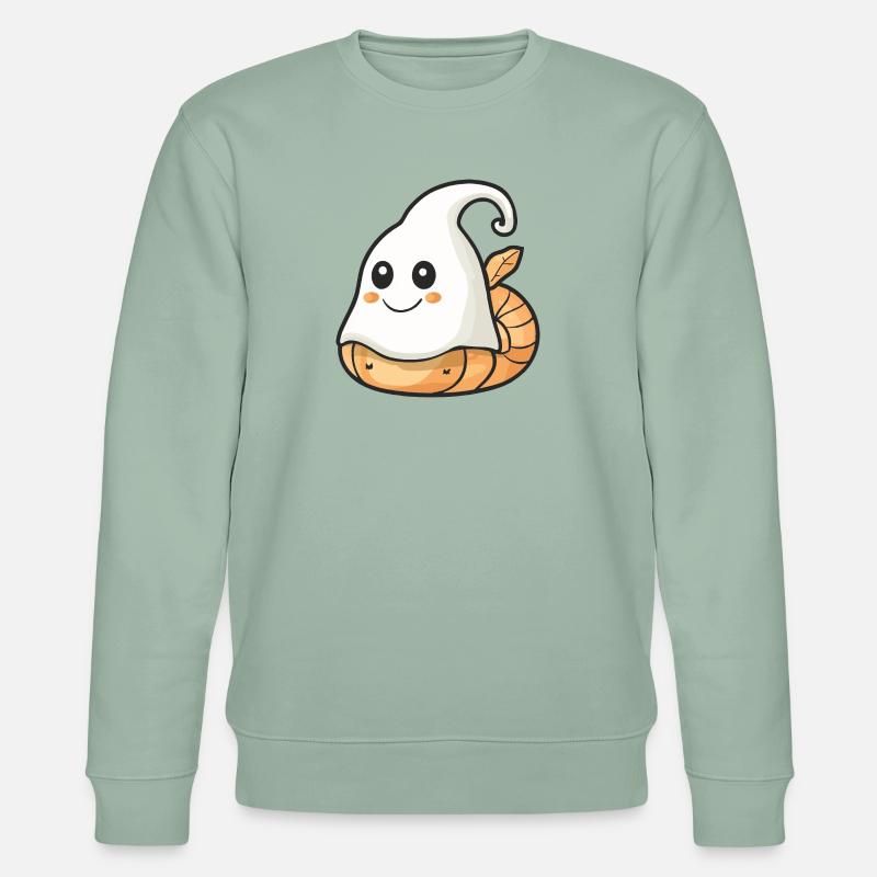 Schnecke Halloween Comic Geist - Stanley/Stella Unisex Bio-Sweatshirt CHANGER  - Helles Graugrün