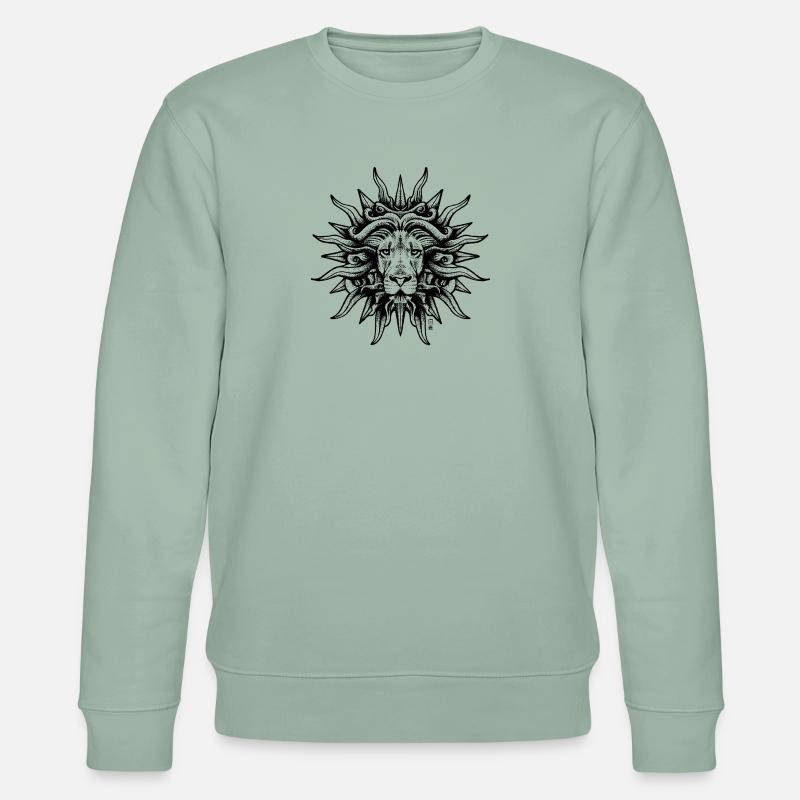 Löwe Sonne - Stanley/Stella Unisex Bio-Sweatshirt CHANGER  - Helles Graugrün