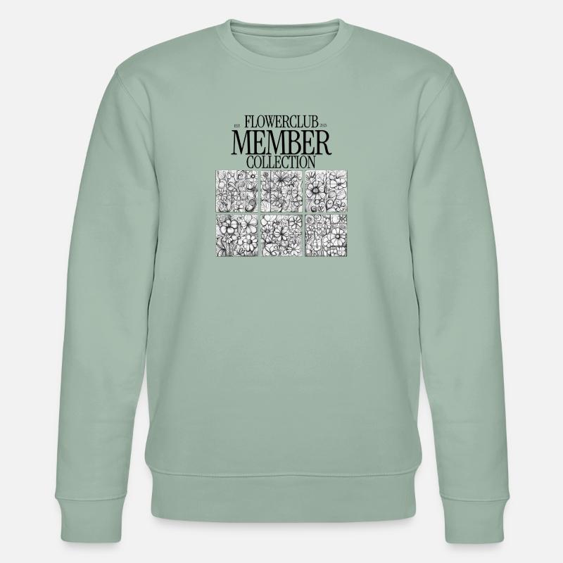 Blumen-Raster-Doodle - Stanley/Stella Unisex Bio-Sweatshirt CHANGER  - Helles Graugrün