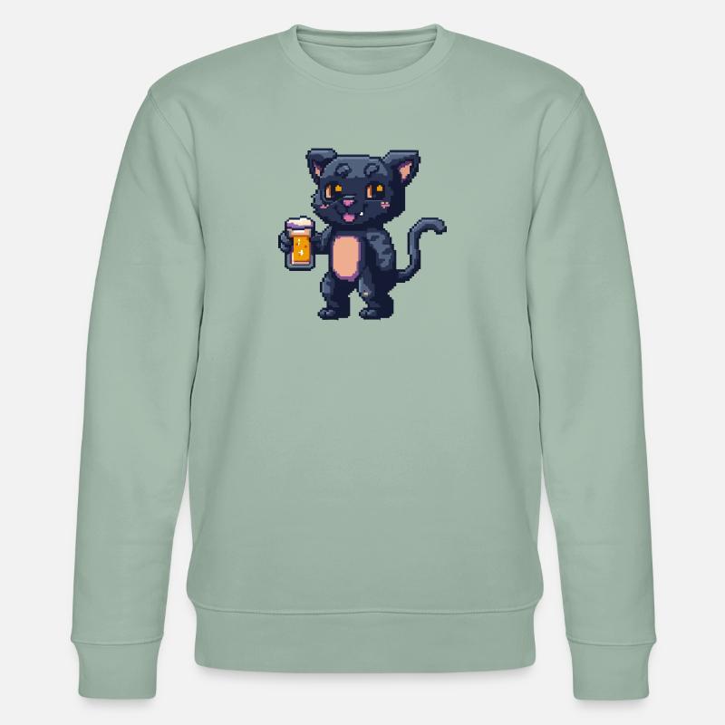 Panther Pixel Bier - Stanley/Stella Unisex Bio-Sweatshirt CHANGER  - Helles Graugrün