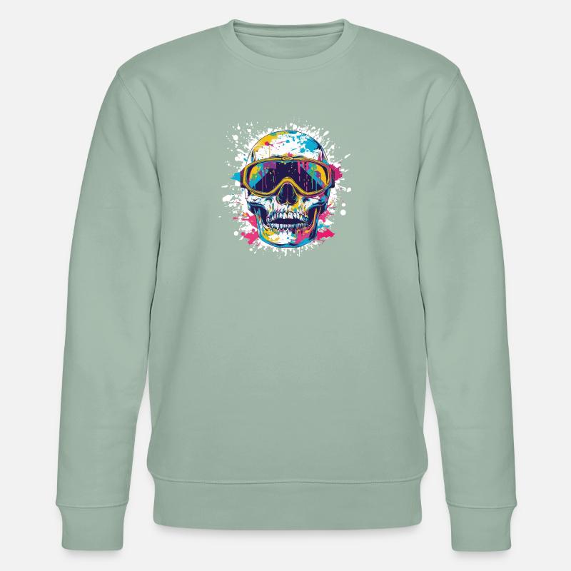 Skull Ski Ski Goggles - Stanley/Stella CHANGER Unisex Organic Sweatshirt - aloe