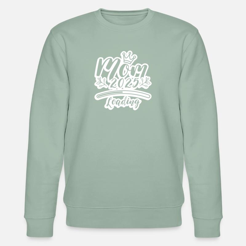 Mama 2025 Loading Mom - Stanley/Stella Unisex Bio-Sweatshirt CHANGER  - Helles Graugrün
