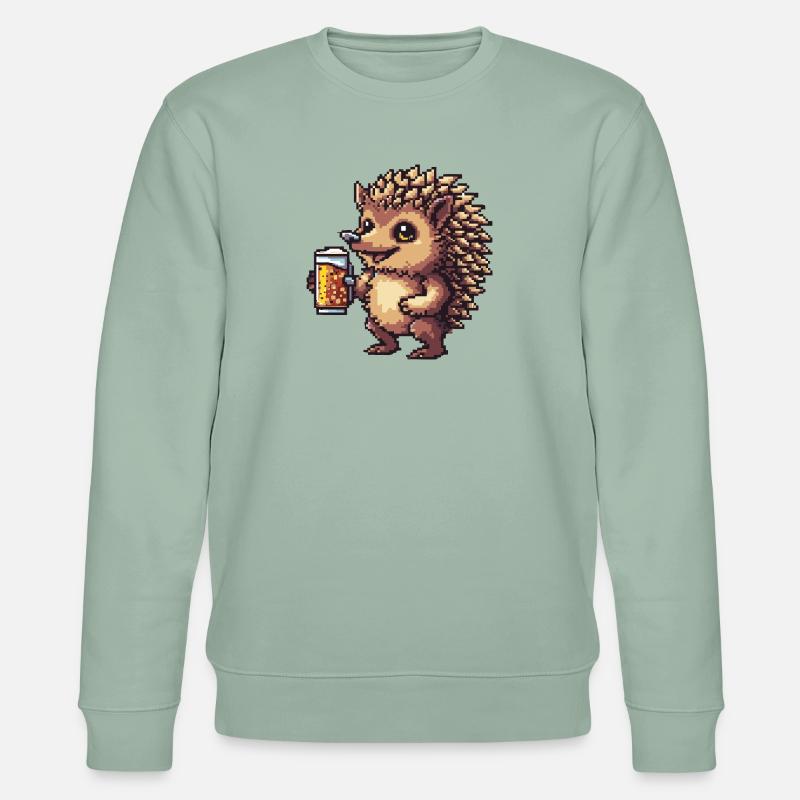 Hérisson Pixel Bière - Sweat bio CHANGER Stanley/Stella Unisexe - vert de gris clair