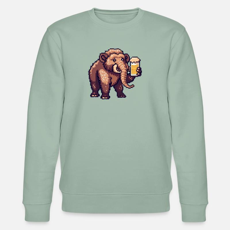 Mammut Pixel Bier - Stanley/Stella Unisex Bio-Sweatshirt CHANGER  - Helles Graugrün