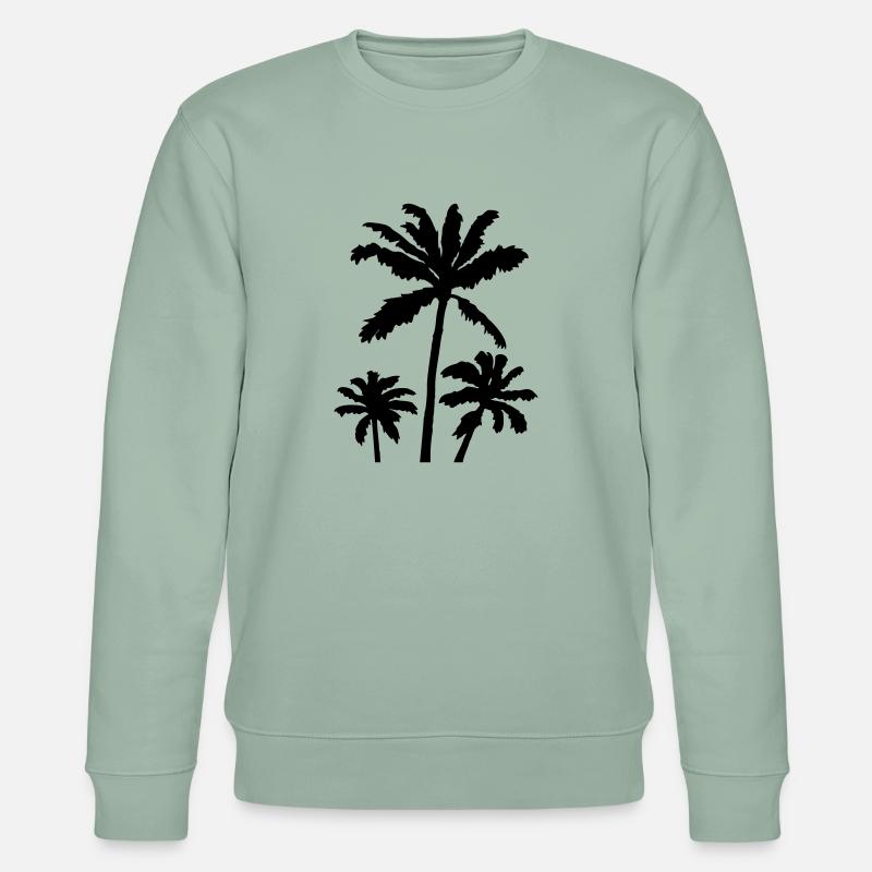Coucher de soleil Palm Silhouette - Sweat bio CHANGER Stanley/Stella Unisexe - vert de gris clair