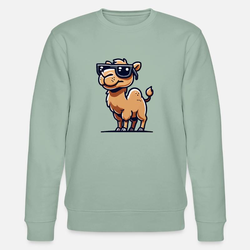 kamel comic sonnenbrille - Stanley/Stella Unisex Bio-Sweatshirt CHANGER  - Helles Graugrün