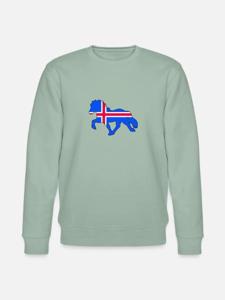 tölter flag iceland - Stanley/Stella Unisex Bio-Sweatshirt CHANGER - Helles Graugrün