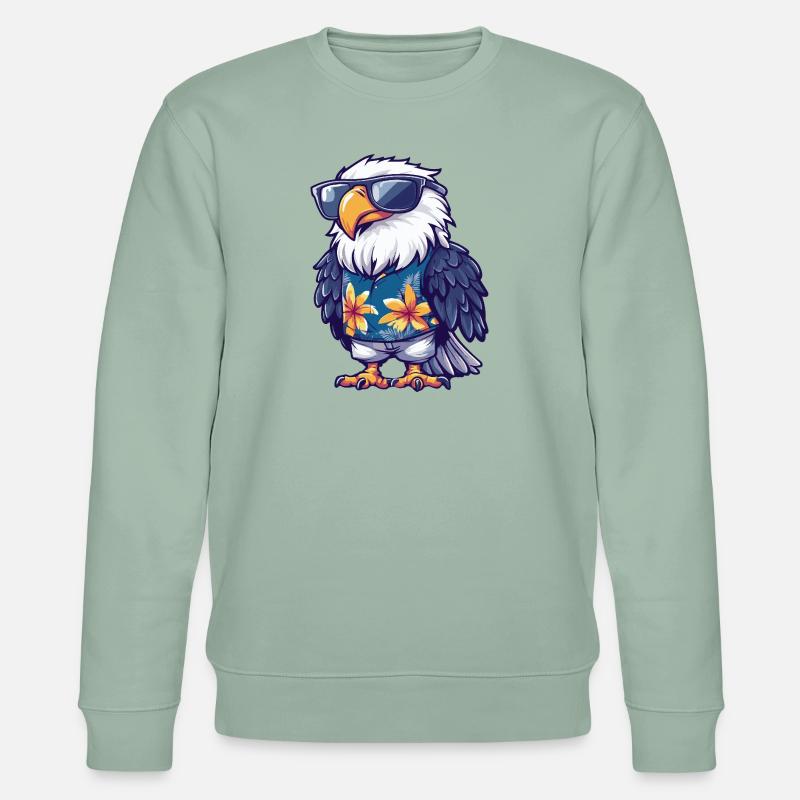 Adler Comic Lustig Sommer - Stanley/Stella Unisex Bio-Sweatshirt CHANGER  - Helles Graugrün