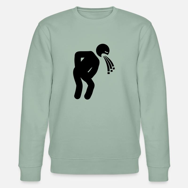 drunk_man_puke_ca1 - Stanley/Stella Unisex Bio-Sweatshirt CHANGER  - Helles Graugrün