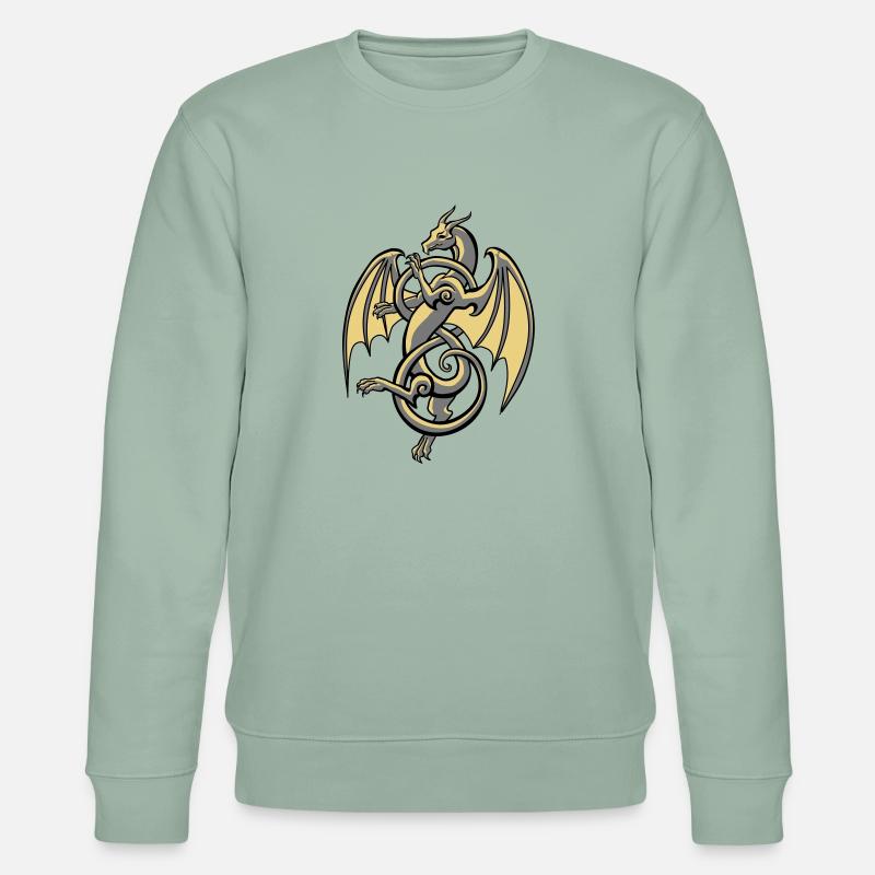 Keltischer Drache - Stanley/Stella Unisex Bio-Sweatshirt CHANGER  - Helles Graugrün