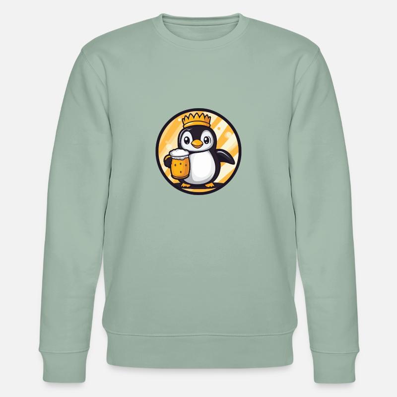 Pinguin Bier - Stanley/Stella Unisex Bio-Sweatshirt CHANGER  - Helles Graugrün