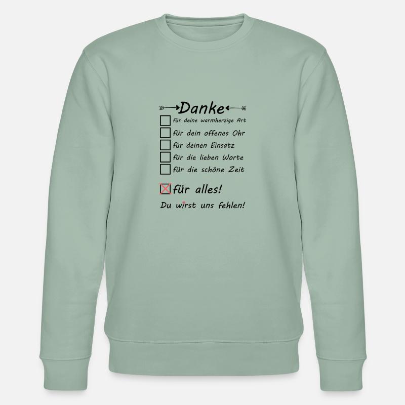 Mitarbeiter Abschiedsgeschenk Abschied - Stanley/Stella Unisex Bio-Sweatshirt CHANGER  - Helles Graugrün