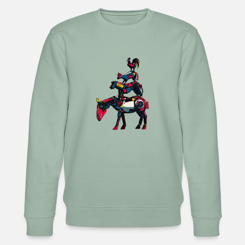 Stadtmusikanten "Comic Robot" - Stanley/Stella Unisex Bio-Sweatshirt CHANGER  - Helles Graugrün