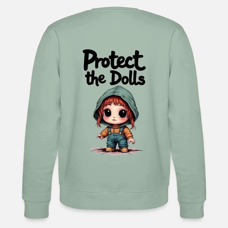 Protect the Dolls - Süße Botschaft - Stanley/Stella Unisex Bio-Sweatshirt CHANGER - Helles Graugrün