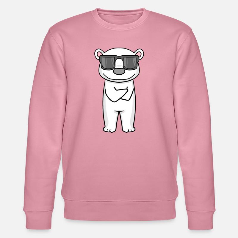cooler Eisbär mit Sonnenbrille - Stanley/Stella Unisex Bio-Sweatshirt CHANGER  - Lila Traum