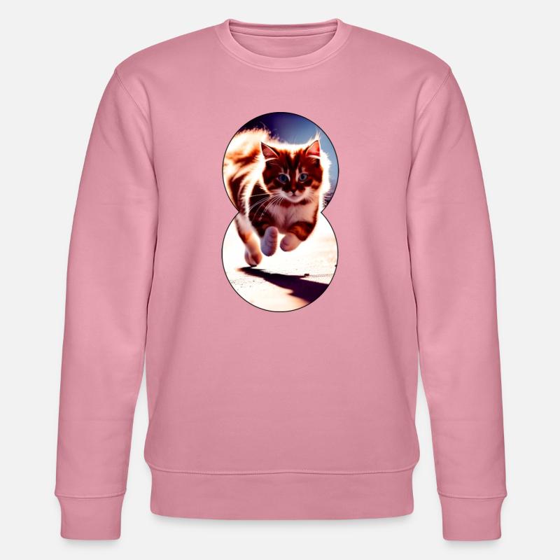 Running cat 8 - Stanley/Stella Unisex Bio-Sweatshirt CHANGER  - Lila Traum